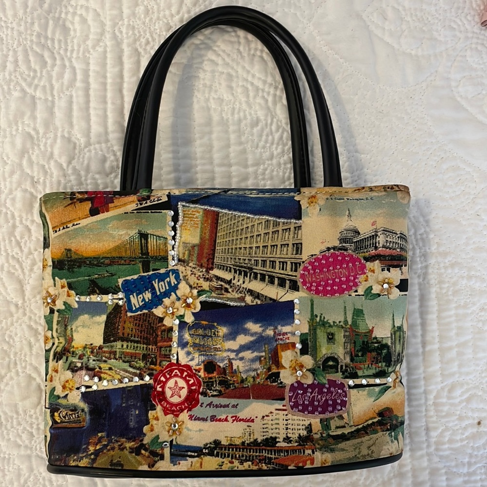 Statement Postcard Beaded Small Handbag